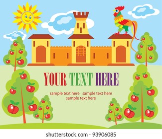 cute fairytale landscape. vector illustration