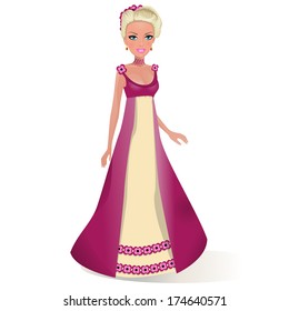 Cute fairy-tale Princess isolated on a white background