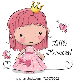 Cute fairy-tale Princess isolated on a white background