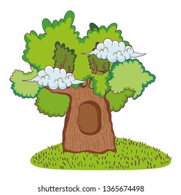 cute fairytale tree icon