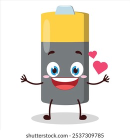 cute fall in love expression of battery character
