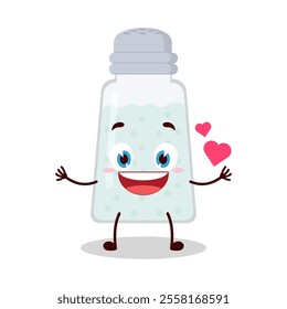 cute fall in love expression of salt cartoon character
