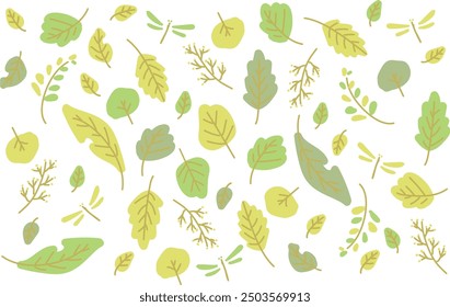 Cute fallen leaves simple illustration background material