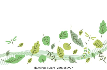 Cute fallen leaves simple illustration background material