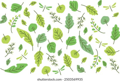 Cute fallen leaves simple illustration background material