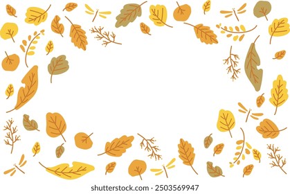 Cute fallen leaves simple illustration background material