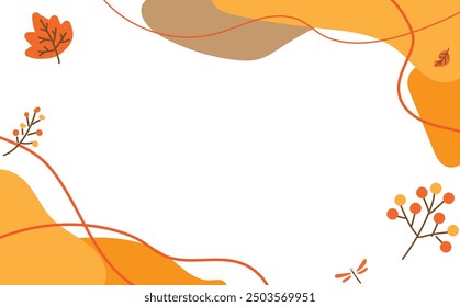 Cute fallen leaves simple illustration background material