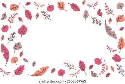 Cute fallen leaves simple illustration background material