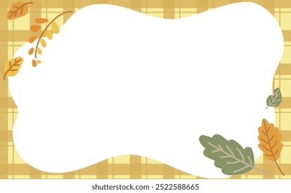 Cute fallen leaves simple illustration frame background material