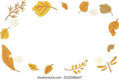 Cute fallen leaves simple illustration frame background material