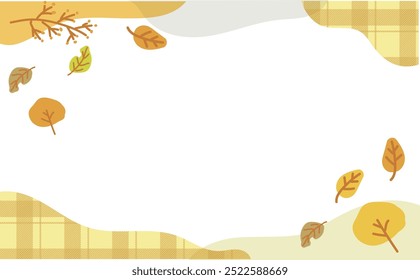 Cute fallen leaves simple illustration frame background material