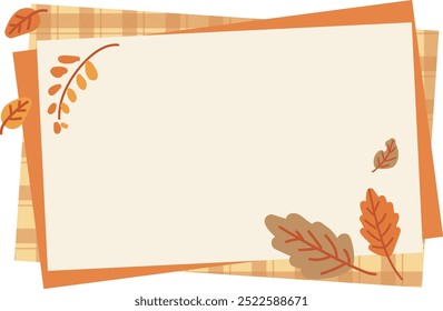 Cute fallen leaves simple illustration frame background material