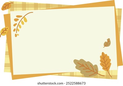 Cute fallen leaves simple illustration frame background material