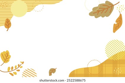 Cute fallen leaves simple illustration frame background material