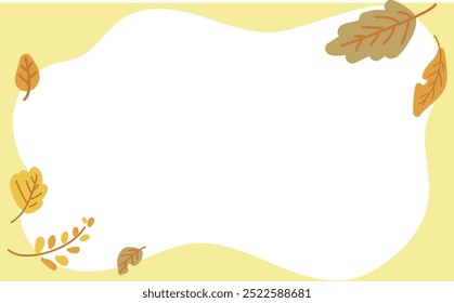 Cute fallen leaves simple illustration frame background material