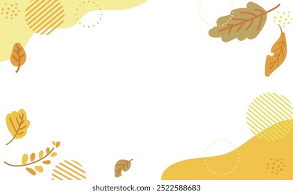 Cute fallen leaves simple illustration frame background material