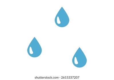 The Cute Falling Raindrops Illustration