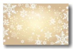Cute Falling Snow Flakes Illustration. Wintertime Speck Frozen Granules. Snowfall Gold Wallpaper. Scattered Snowflakes December Theme. Snow Hurricane Landscape