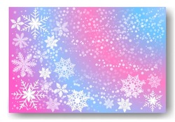 Cute Falling Snow Flakes Illustration. Wintertime Speck Frozen Granules. Snowfall White Color Teal Pink Wallpaper. Scattered Snowflakes December Theme. Snow Hurricane Landscape