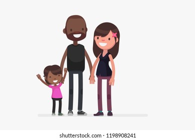 Cute Families isolated vector illustration