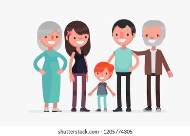 Cute Families isolated vector illustration