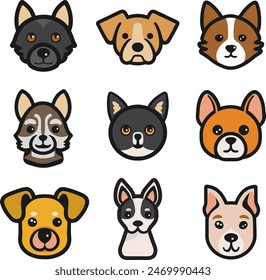 A cute family animal clipart and icon vector