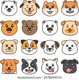A cute family animal set clipart and icon vector