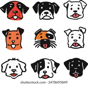 A cute family animal set clipart and icon vector