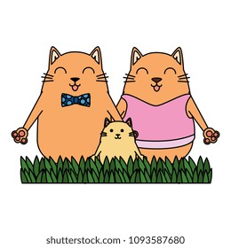 cute family cats characters