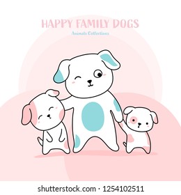 Cute family dog hand drawn style. Vector illustration design.