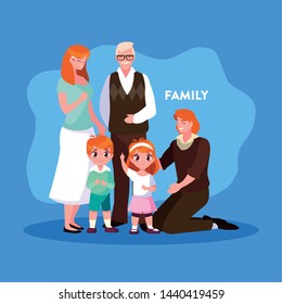cute family members in poster