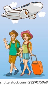 cute family packing their suitcases and going on vacation