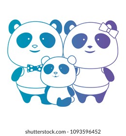 cute family panda bears characters