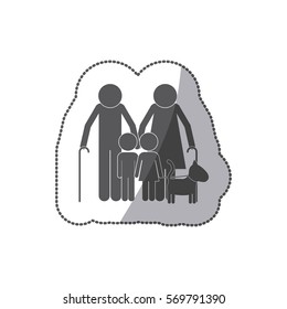 Cute family pictogram