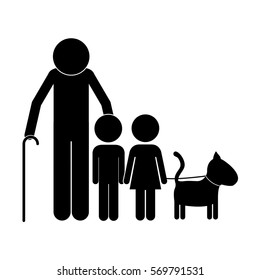 Cute family pictogram