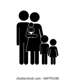 Cute family pictogram