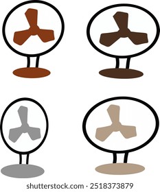 Cute Fan Vectors | 4 Vector | Minimalist