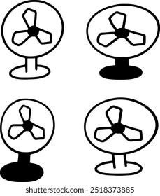 Cute Fan Vectors | 4 Vector | Minimalist