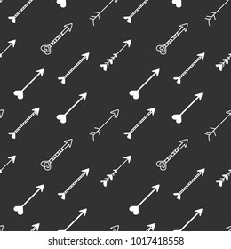 Cute fancy cupid arrows seamless pattern, vector illustration