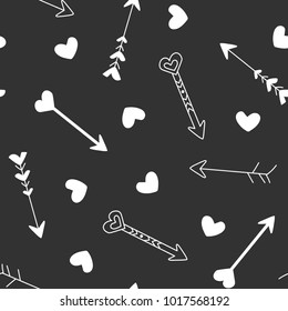 Cute fancy cupid arrows seamless pattern, vector illustration