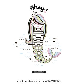 cute fancy mermaid illustration