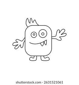 Cute fantasy alien monster. Сartoon character. Hand drawn illustration на білому pozadí. Vector illustration