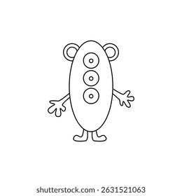 Cute fantasy alien monster. Сartoon character. Hand drawn illustration на білому pozadí. Vector illustration