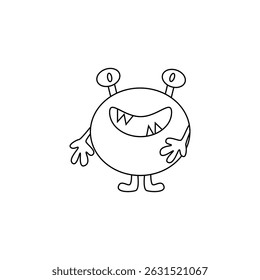 Cute fantasy alien monster. Сartoon character. Hand drawn illustration на білому pozadí. Vector illustration