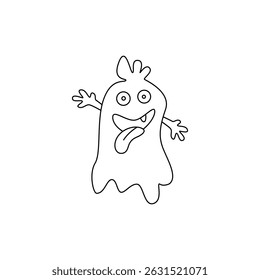Cute fantasy alien monster. Сartoon character. Hand drawn illustration на білому pozadí. Vector illustration