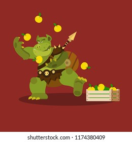 Cute Fantasy Creature Goblin Vector Illustration