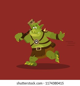 Cute Fantasy Creature Goblin Vector Illustration