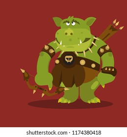 Cute Fantasy Creature Goblin Vector Illustration