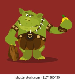 Cute Fantasy Creature Goblin Vector Illustration