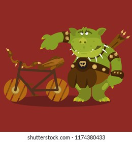 Cute Fantasy Creature Goblin Vector Illustration